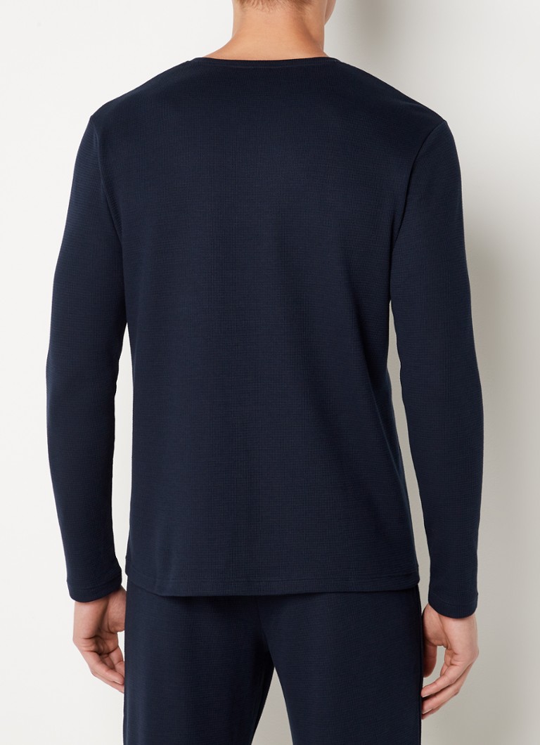 HUGO BOSS Textured waffle pajama top