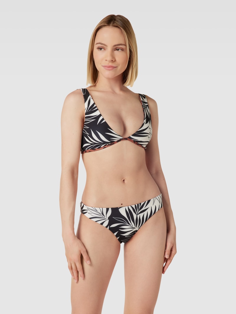 Bikini-Oberteil mit Allover-Muster in offwhite