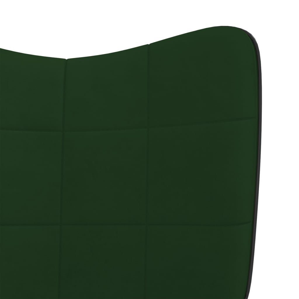 vidaXL Schaukelstuhl Schaukelstuhl Dunkelgrün Samt und PVC (1 St)