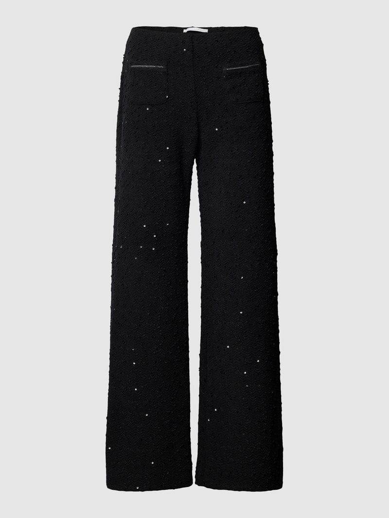 Stoffhose mit Paillettenbesatz Modell 'ELAINE' in schwarz