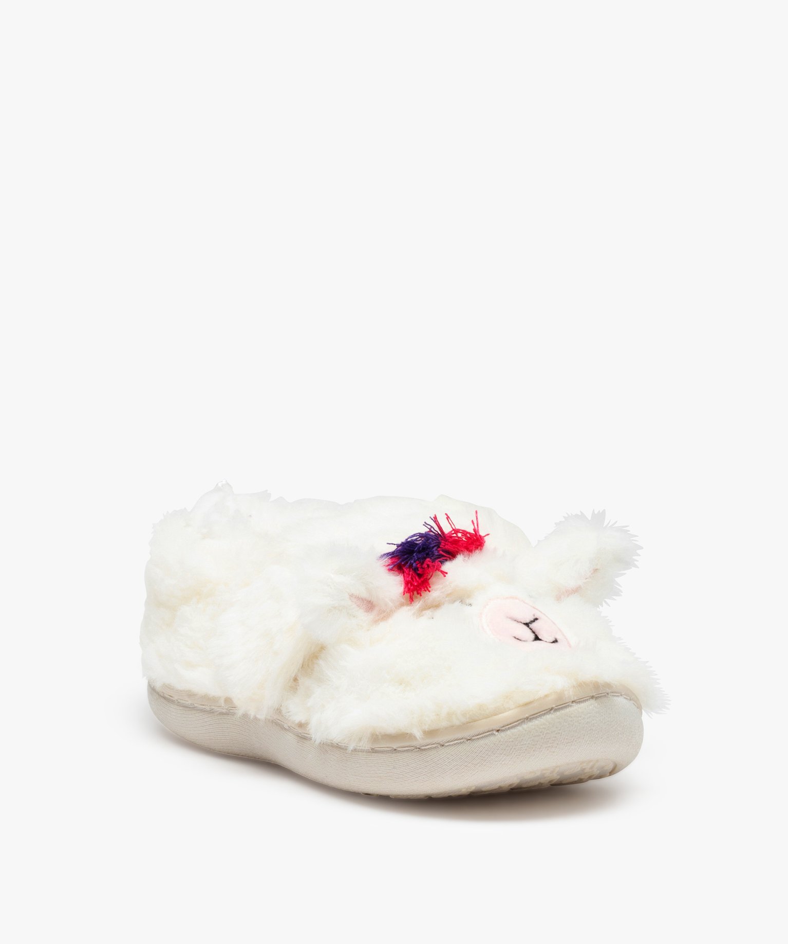 Chaussons fille extra doux en forme de lama beige | GEMO