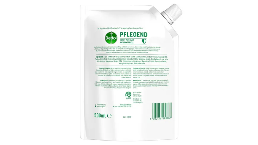 Dettol flüssige Pflegeseife Aloe Vera Nachfüllbeutel 500 ml