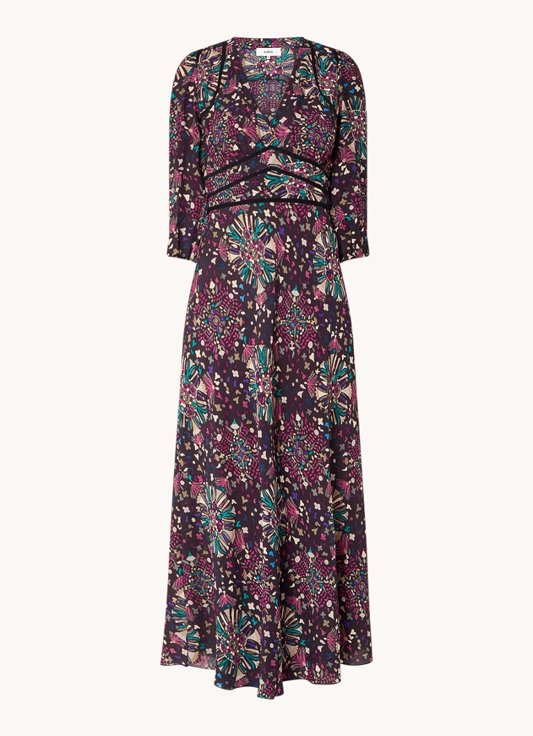 Vestido túnica midi Fazia de ba&sh, estampado y con escote en V.