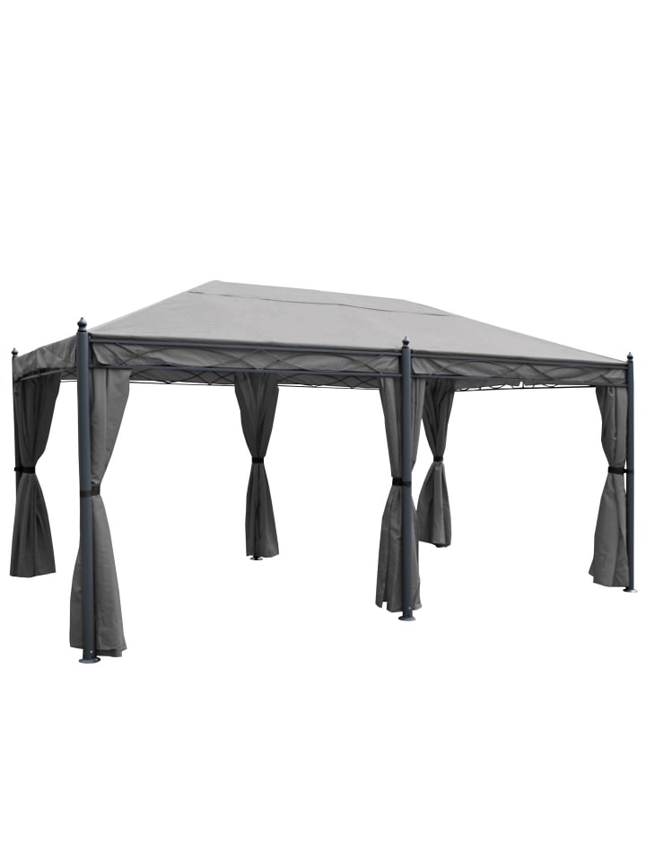 MCW Pergola Calpe mit Seitenwand und Moskitonetz, Grau mit Seitenwand   Moskitonetz günstig kaufen onesize