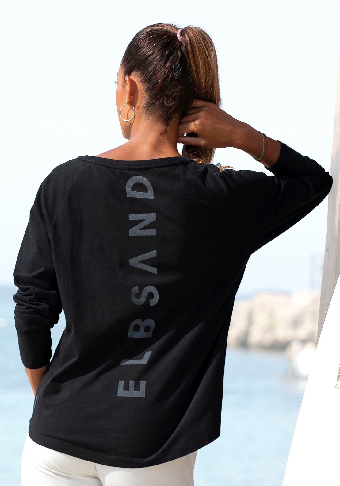 Elbsand Longsleeve Tinna mit Logodruck hinten