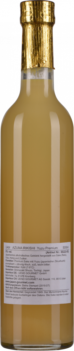 Shimazaki Shuzo Yuzu Sake Premium Azuma Rikishi 0,5 Liter
