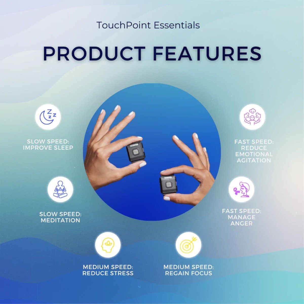 Touchpoint Fitness-Tracker Touchpoints Neurostimulator zum Stressabbau und Konzentrationsverbesse