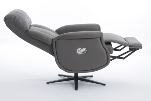 Happy Home Happy Home Relaxsessel mit Liegefunktion Lederoptik & schwarze Füße dunkelgrau