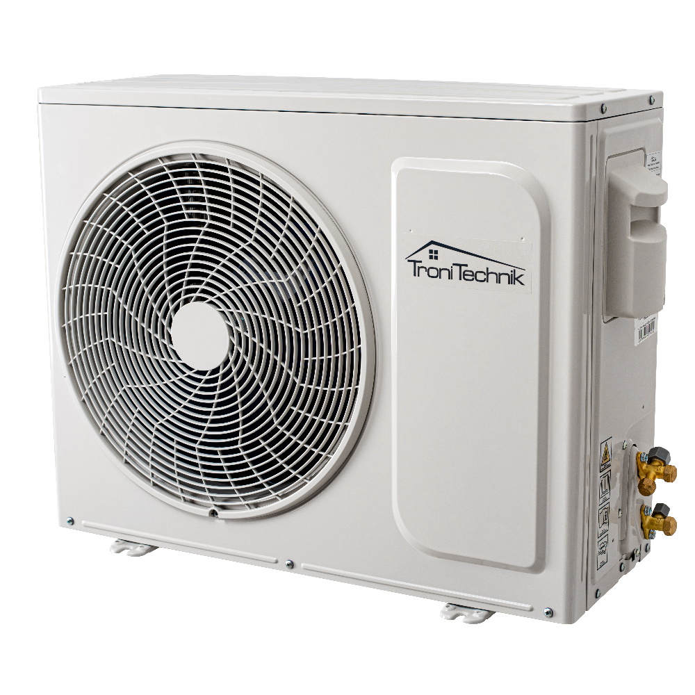 TroniTechnik Reykir Split Klimagerät Klimaanlage mit 12000 BTU, inkl. Zubehör, Wandhalterung und UV-C Reinigung