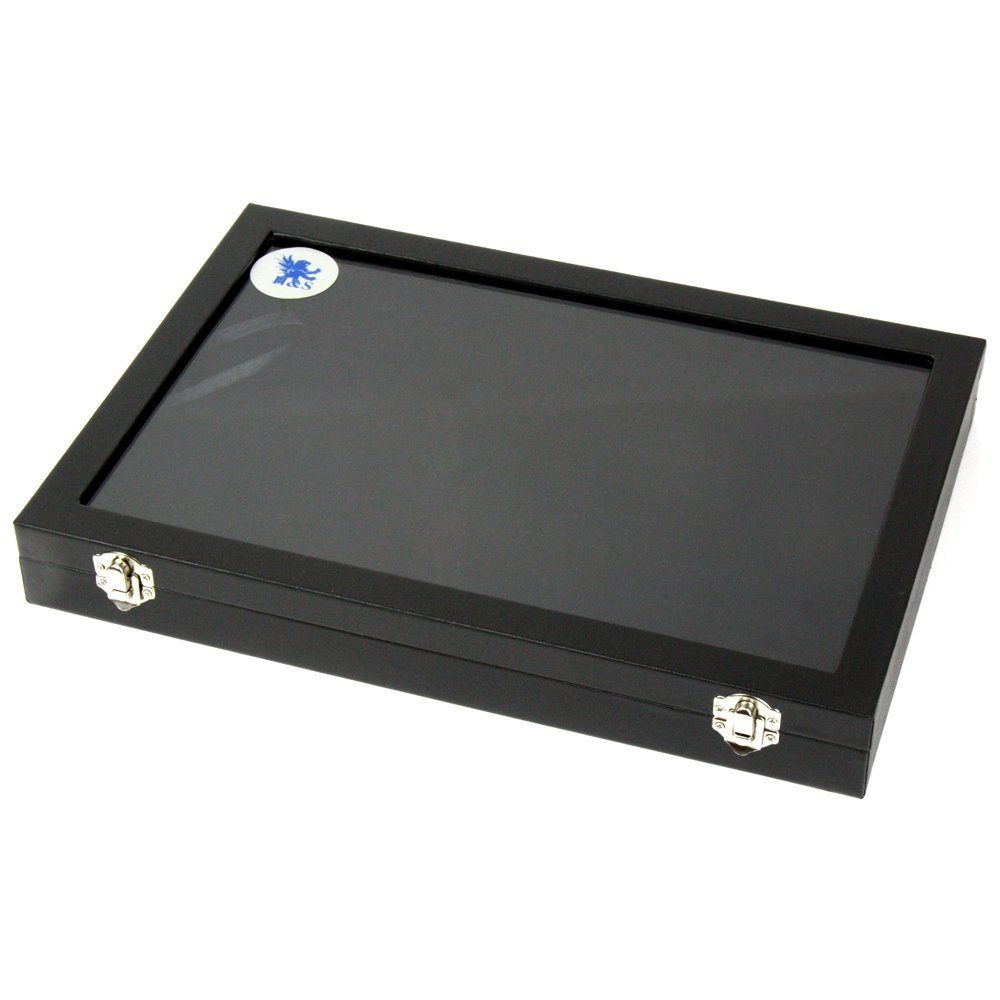 H&S Schmuckständer Schwarze Ringbox mit Ringhalter - Schmuckkasten für Ringe, Schwarzer Ringbox & Ringhalter Schmuckkasten