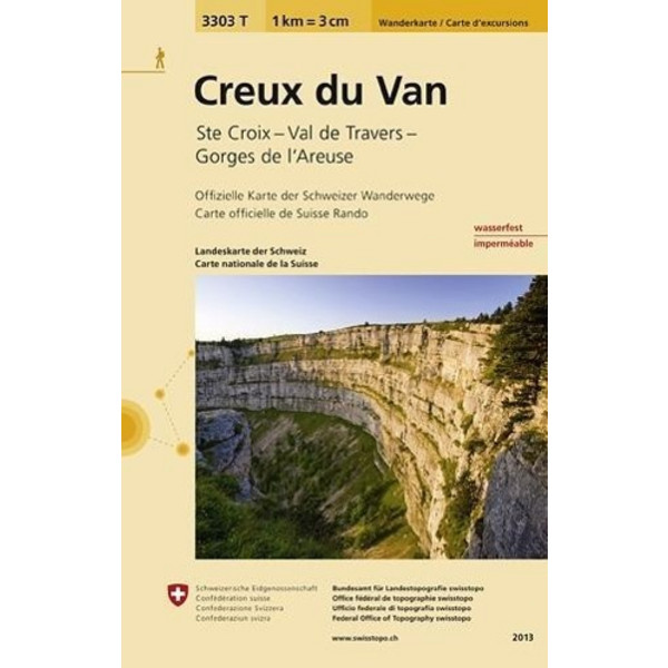 Swisstopo 1 : 33 333 Creux du Van - Wanderkarte