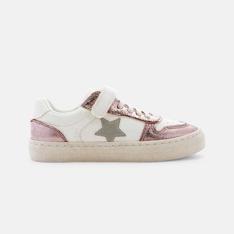 Baskets street brillantes roses fille