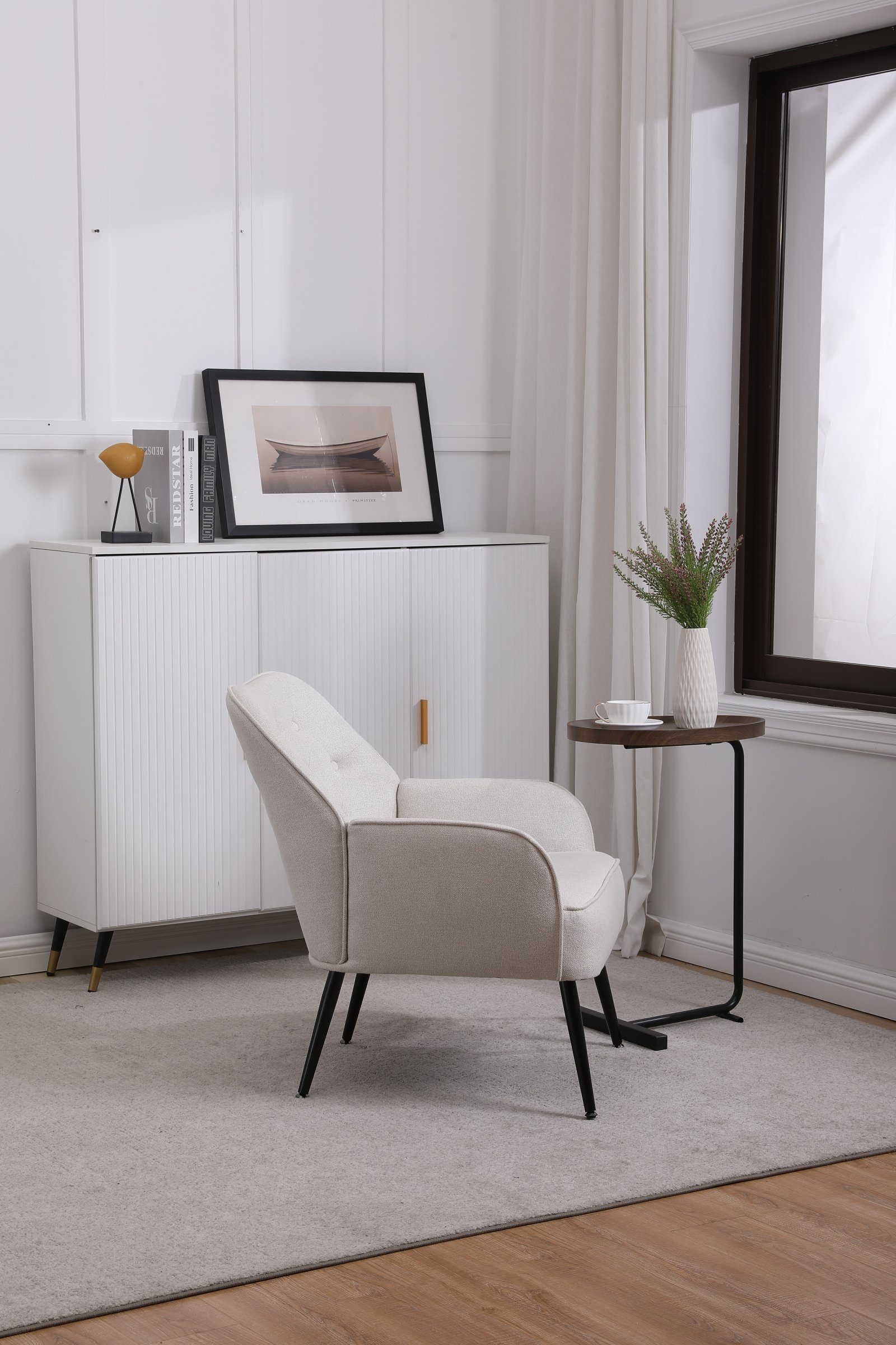 SEEZSSA Polsterstuhl Modern Wohnzimmer Sessel Lounge Sessel Polsterstuhl Relaxsessel, für Wohnzimmer und Schlafzimmer Sofa Stuhl mit Armlehnen Kaffeestuhl
