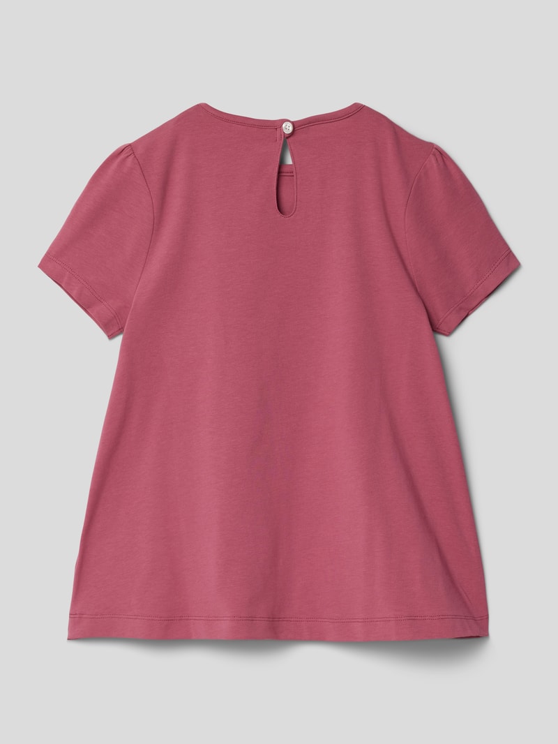 T-Shirt mit Label-Print Modell 'USA' in rosé