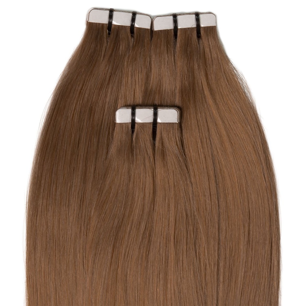 hair2heart Extensions adhésives Premium cheveux naturels #14 blond foncé extensions