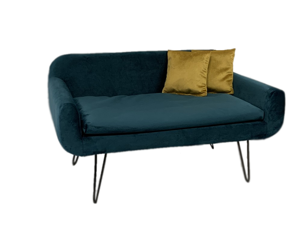 Rohrschneider Tiersofa Tender petrol/senf