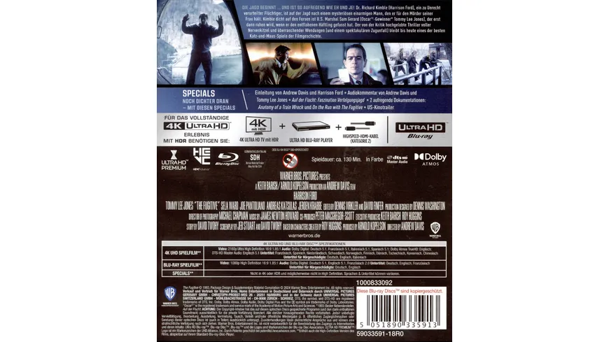 Auf der Flucht  (4K Ultra HD) (+ Blu-ray)