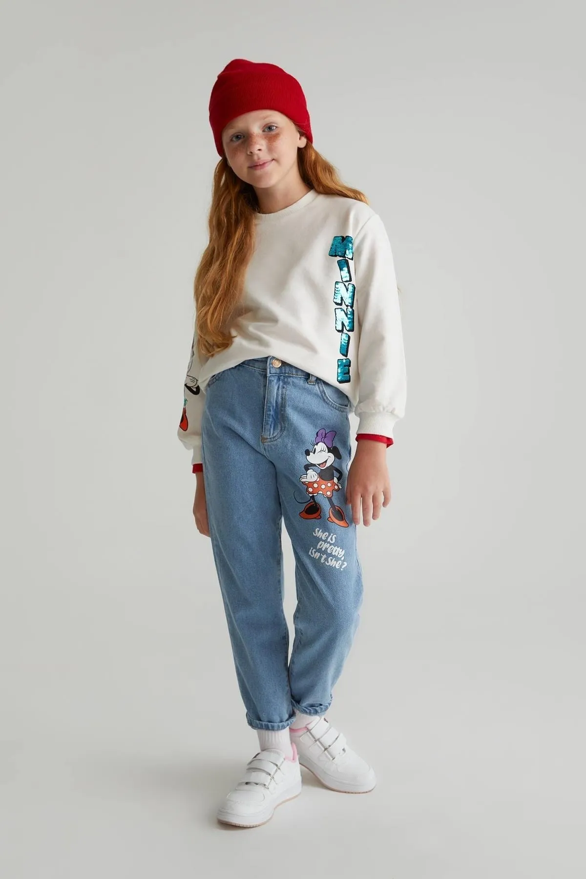 DeFacto  Disney Mickey & Minnie Mom Fit Jeanshose für Mädchen