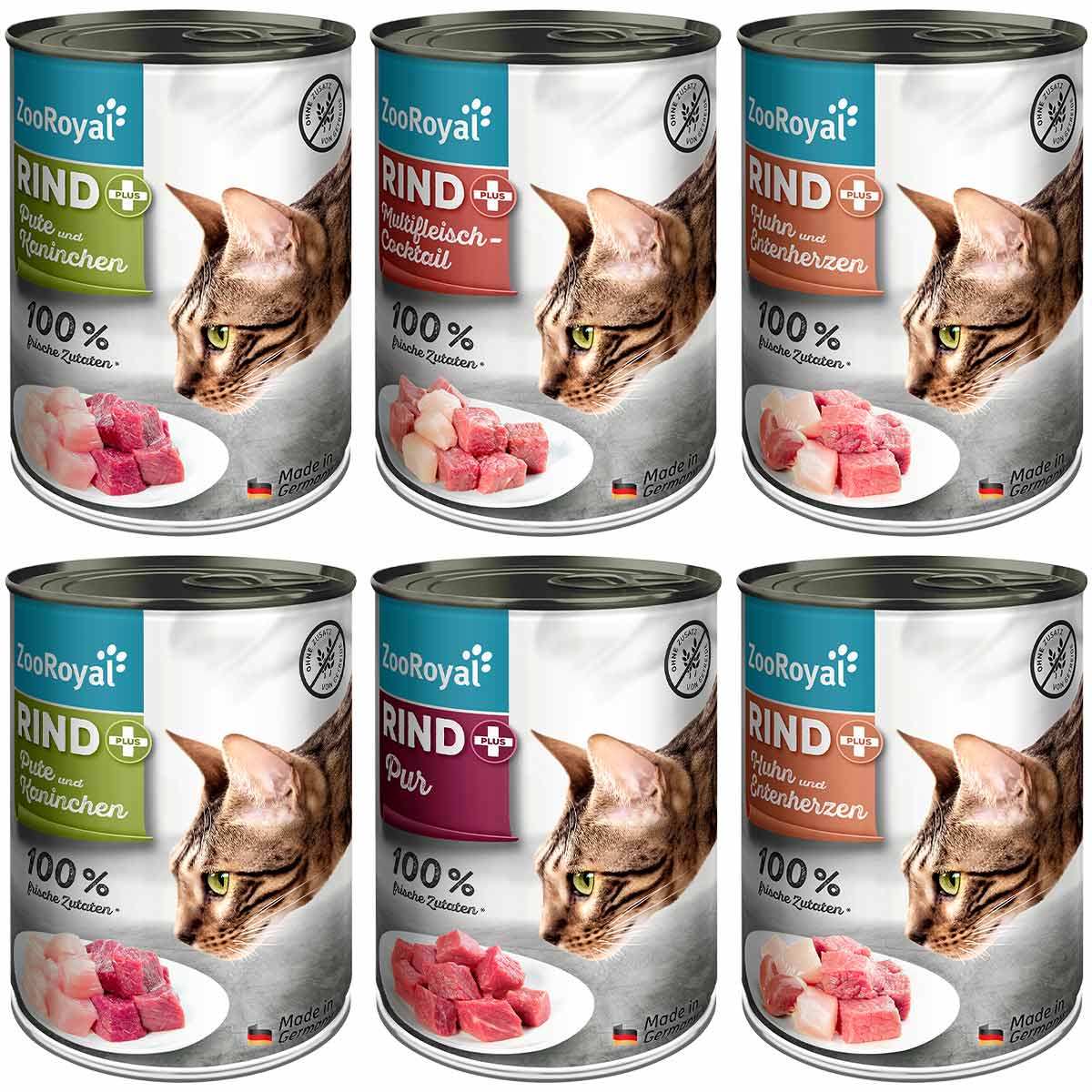 ZooRoyal Rind+ Mixpaket Katze 6x400g günstig kaufen
