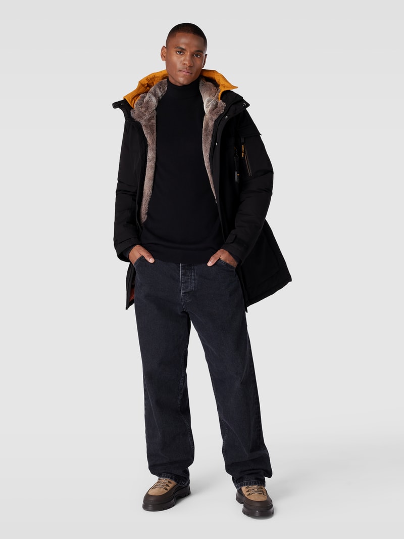 Parka mit verdecktem Reißverschluss Modell 'ICE PILOT 5.0' in schwarz