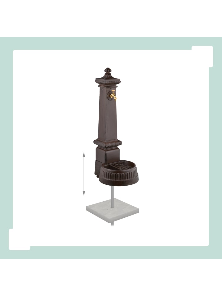 relaxdays Standbrunnen in Braun - (B)44,5 x (H)100 x (T)38 cm günstig kaufen onesize