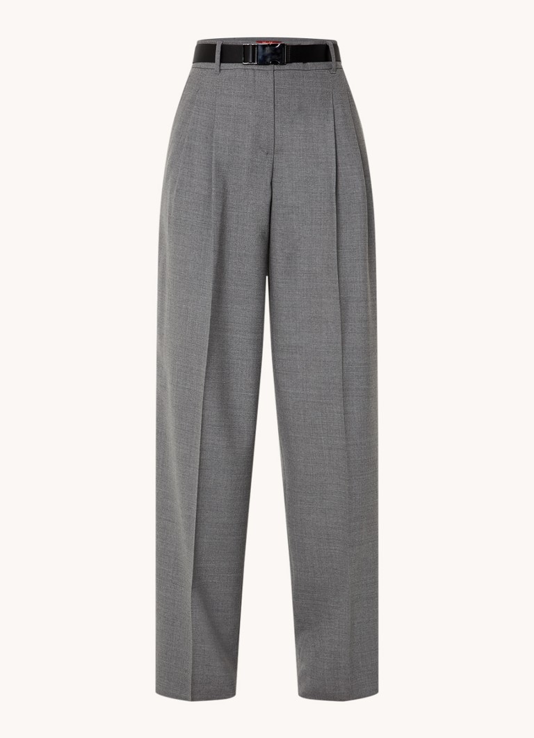 MaxMara Raid high-waist wide-fit trousers in virgin wool blend with pressed crease