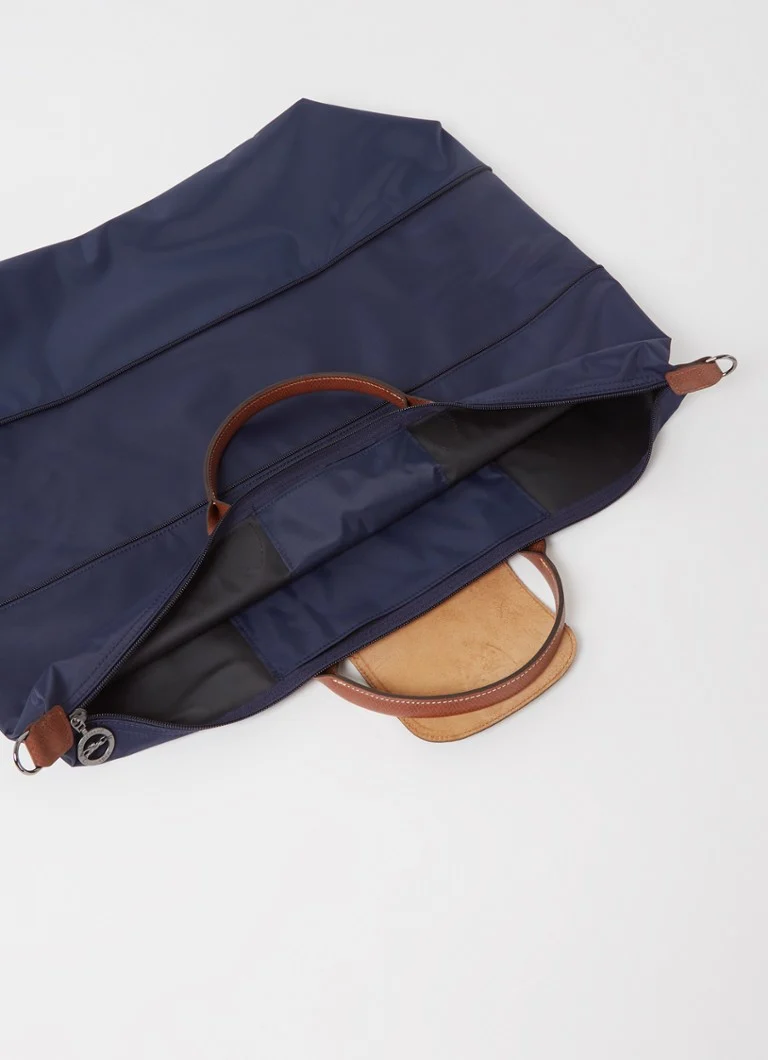 Longchamp Le Pliage Original utvidbar reiseveske med skinndetaljer