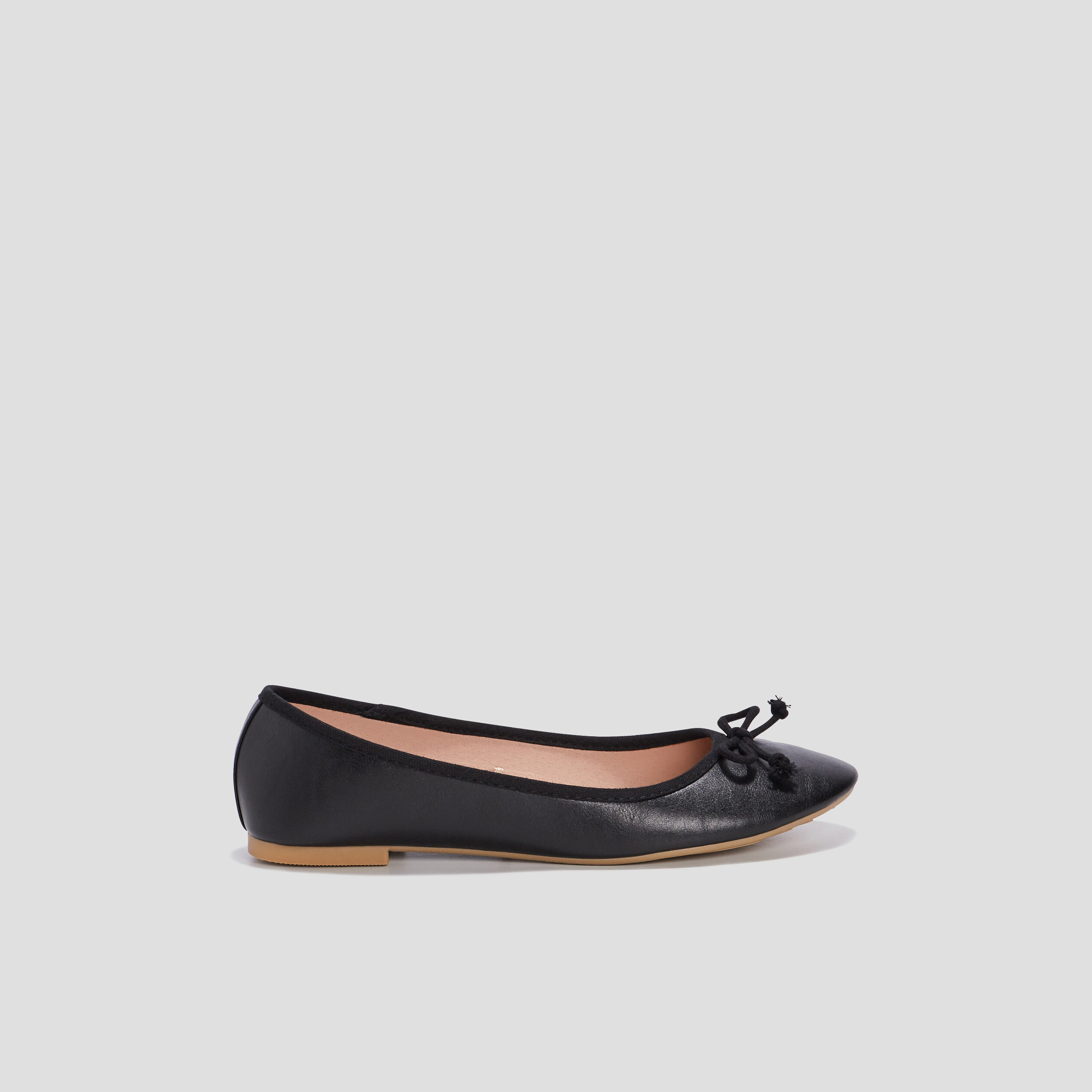 Ballerines plates avec noeuds noir femme | La Halle