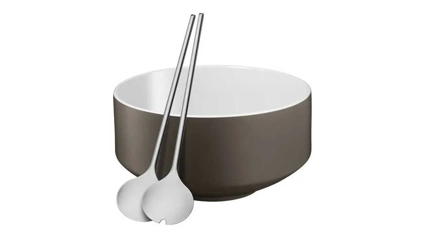 WMF Salatschale 3-teilig flower Moto Lava grey satin