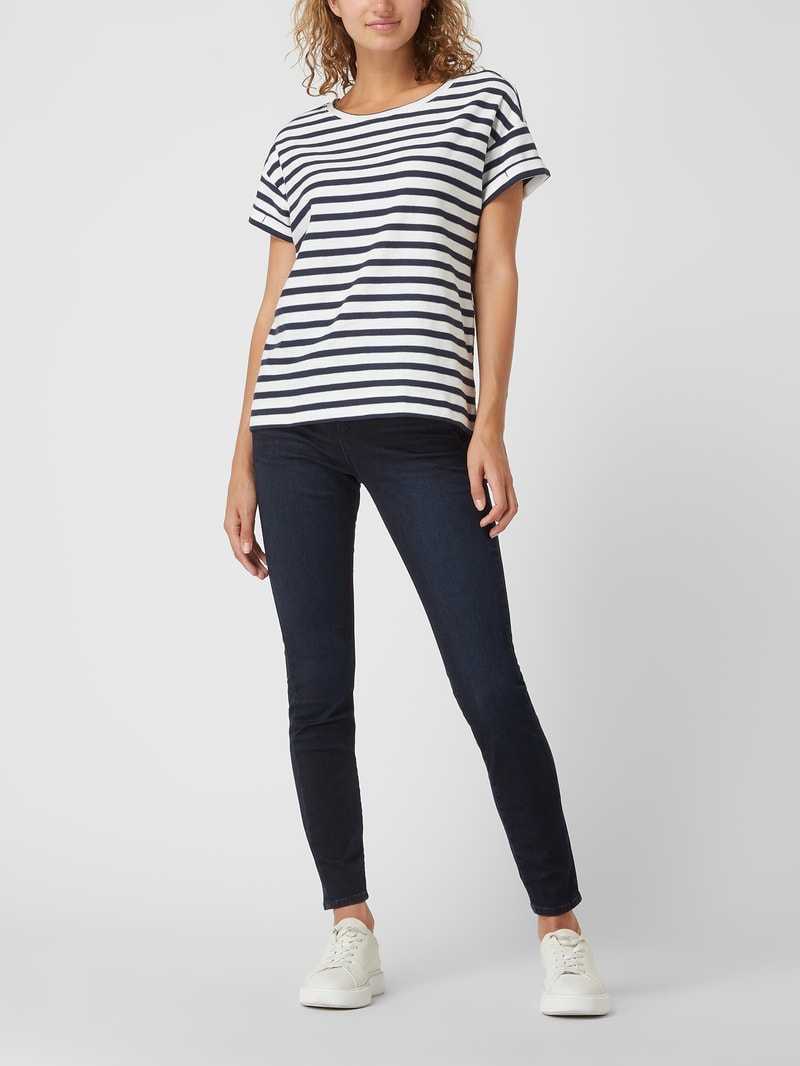 Skinny Fit Jeans mit Bio-Anteil Modell 'Ana' in dunkelblau