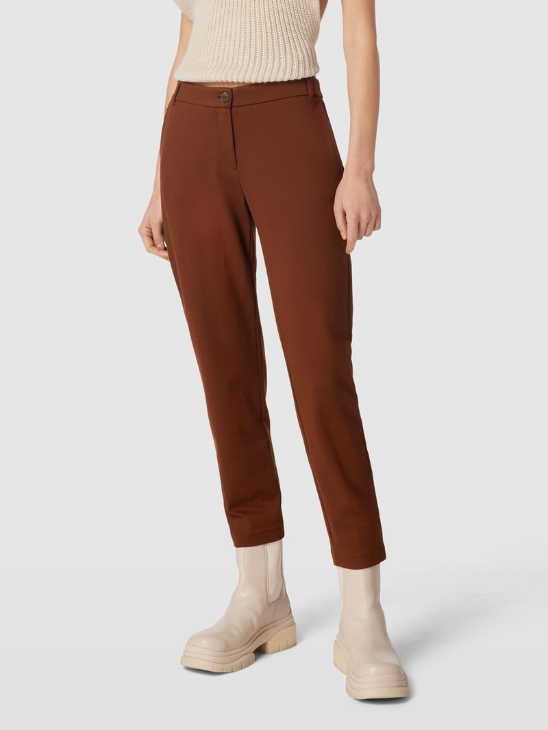 Straight Fit Chino mit Stretch-Anteil Modell 'Chino Jersey UNI' in dunkelbraun
