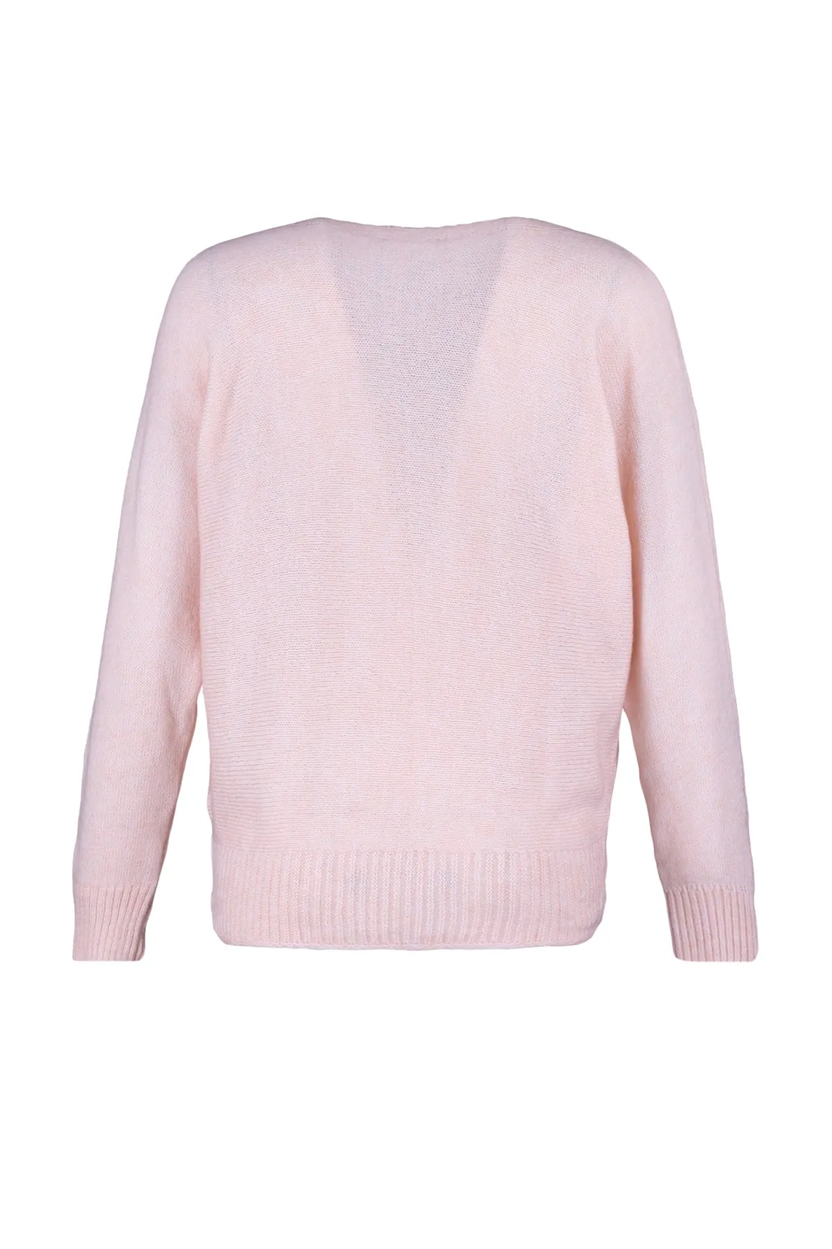 Trendyol Collection  Puderfarbener, gerippter Oversize-Strickpullover aus Wolle TWOAW23KZ01614