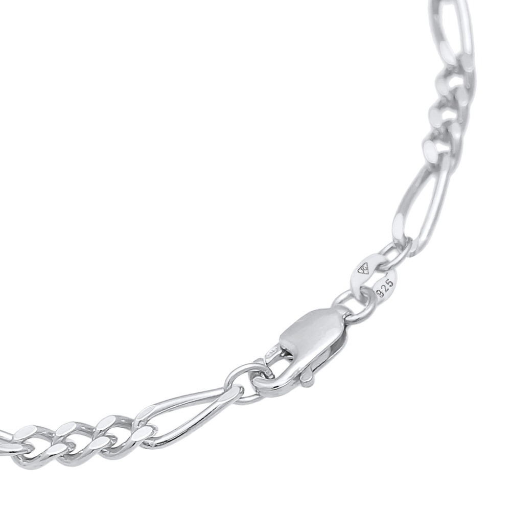 KUZZOI KUZZOI Bracelet Plaque d'identité pour homme Figaro Discreet Classic en argent st Bracelet