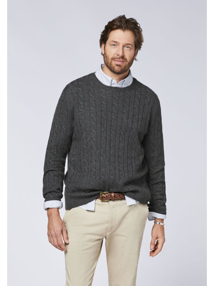 Polo Sylt Strickpullover in Grau günstig kaufen