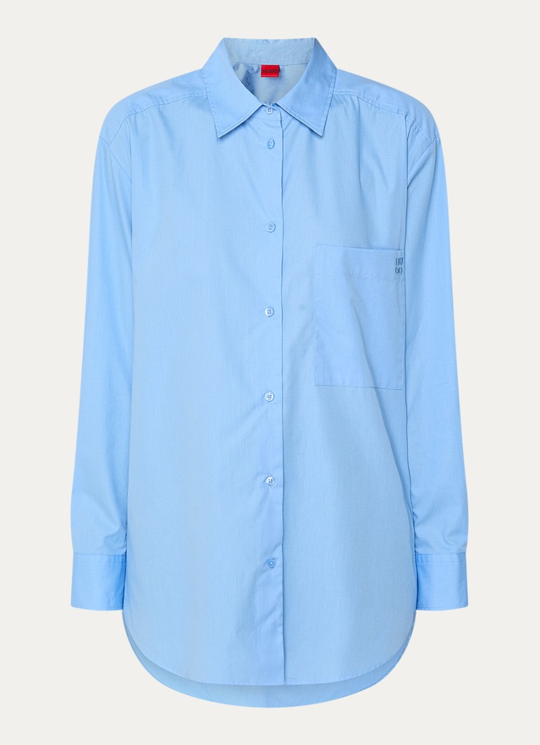 HUGO BOSS Oversized blouse with chest pocket and logo embroidery