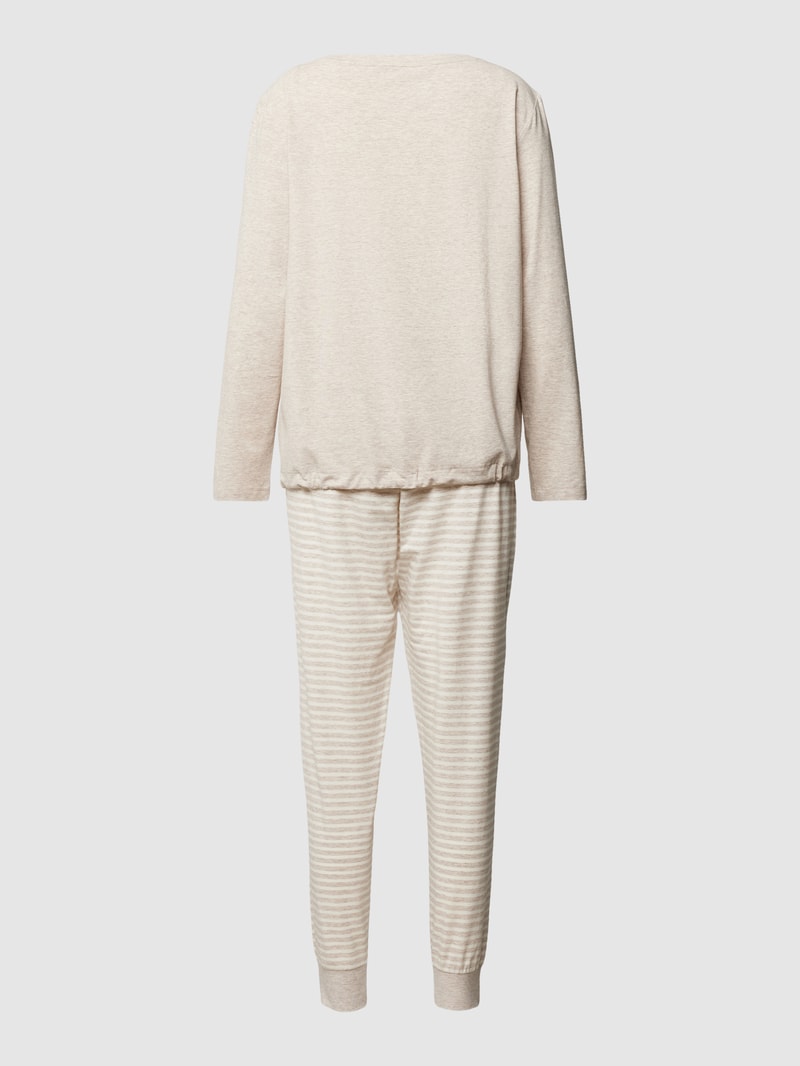 Pyjama mit Streifenmuster Modell 'MODERN STRIPES' in beige
