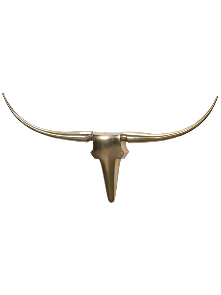 KADIMA DESIGN Wanddekoration Geweih Bull L 125 cm Aluminium golden in Gold günstig kaufen