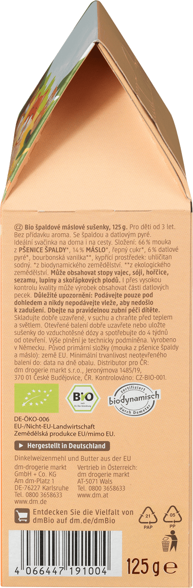 Kindersnack Butterkeks Dinkel ab 3 Jahren, demeter, 125 g