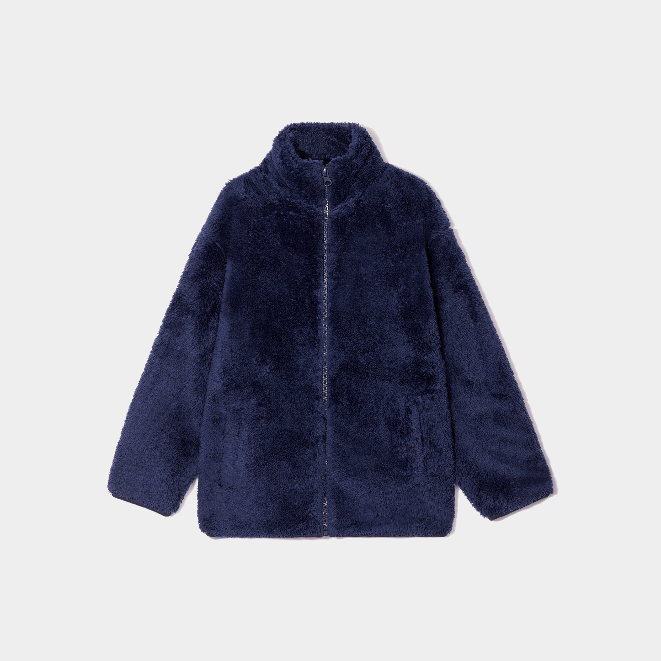 Gilet fausse fourrure col camionneur bleu marine garçon | La Halle