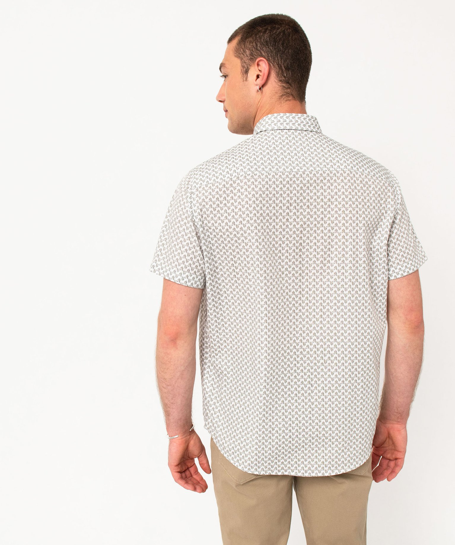 Chemise droite à manches courtes imprimée homme imprime | GEMO