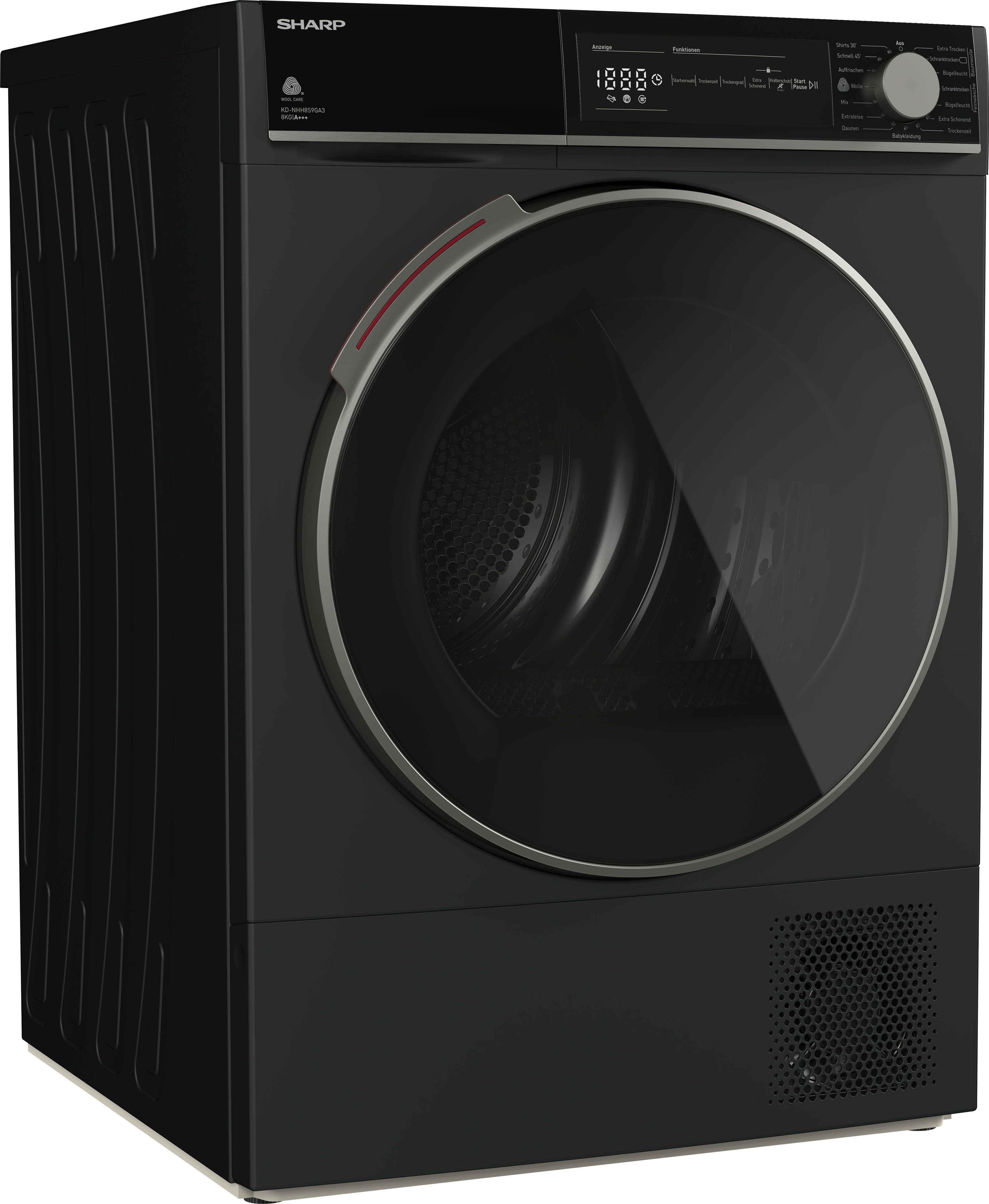 Sharp Wärmepumpentrockner KD-NHH8S9GA3-DE, 8 kg