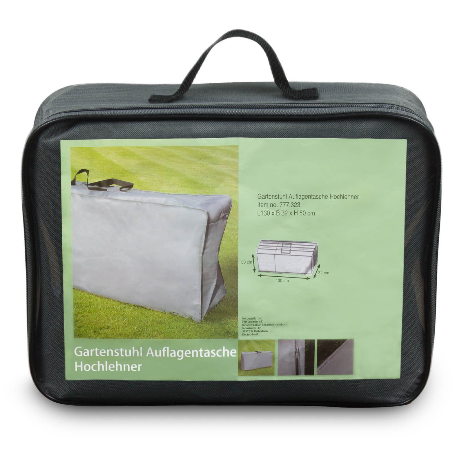 FSH Gartenmöbel-Schutzhülle Gartenstuhl Hochlehner Auflagentasche Polster Schutzhülle Tasche (Packung, 1-St., Premium Schutzhülle für Gartenstuhlauflagen), wasserdicht, atmungsaktiv