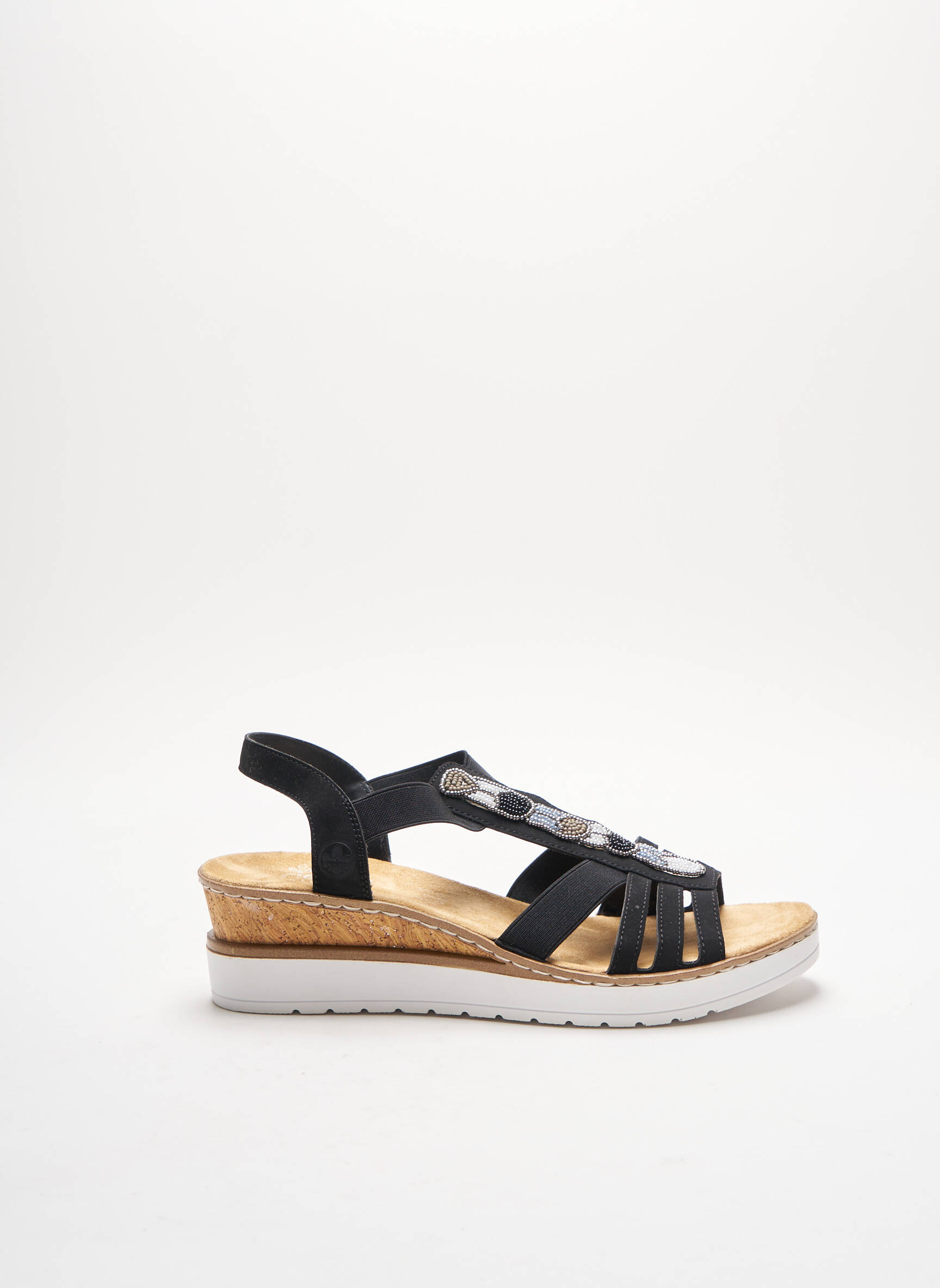 Rieker Sandales Nu Pieds Femme couleur noir