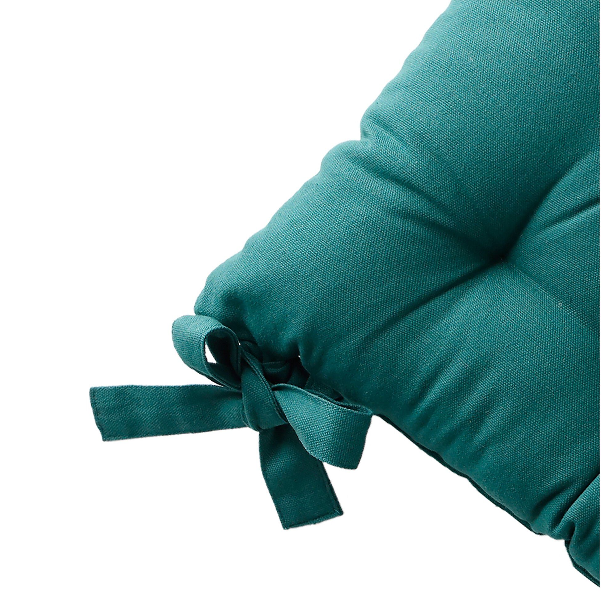 Galette de chaise carrée unie coton bachette