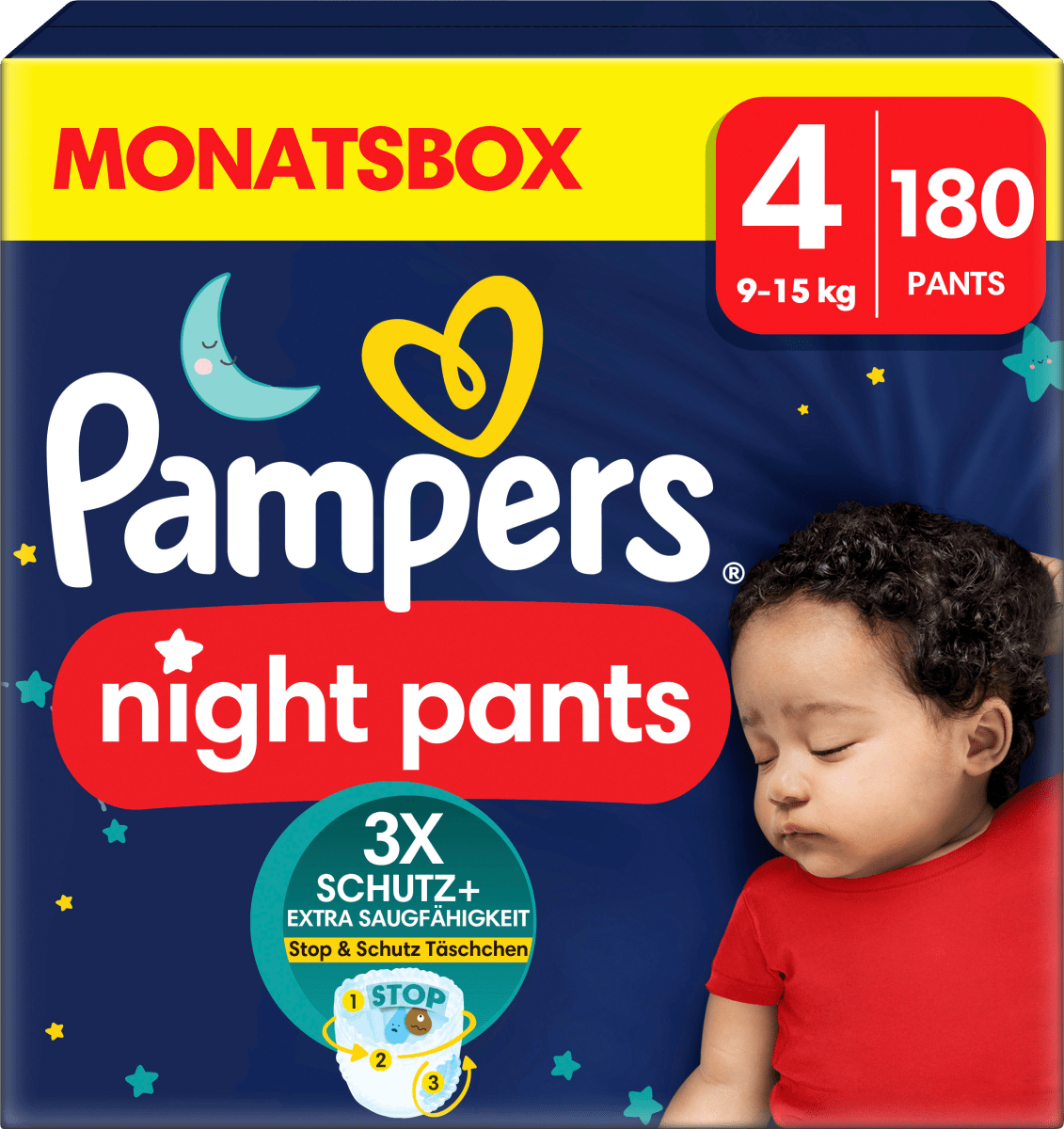 Baby Pants night Baby Dry Gr. 4 (9-15 kg), Monatsbox, 180 St