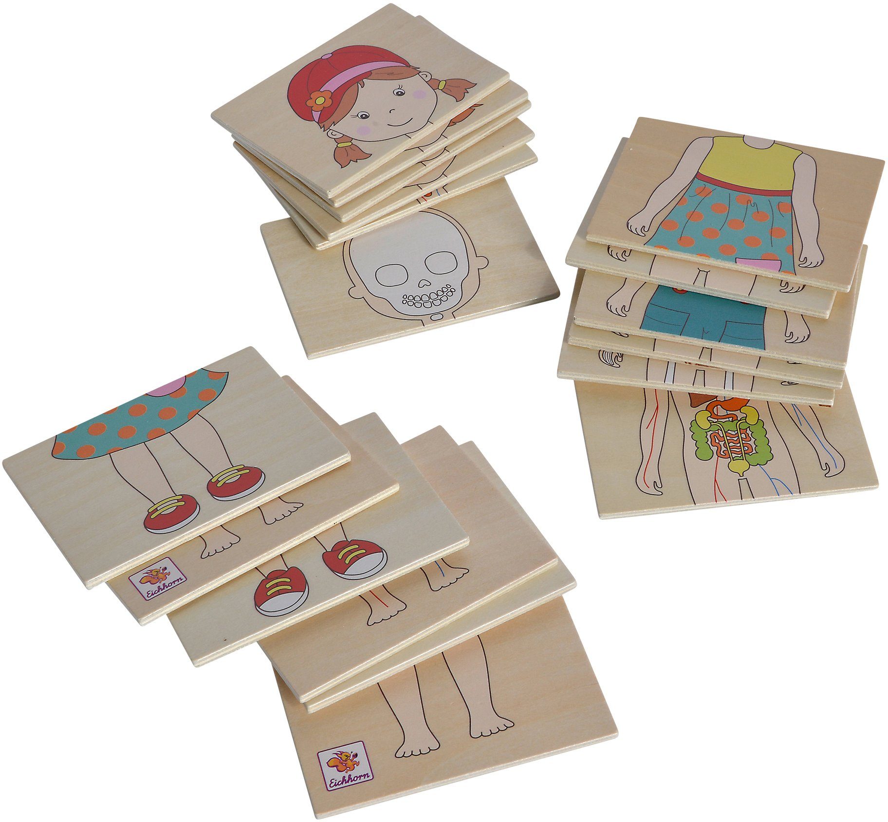 Eichhorn Puzzle Holzspielzeug, Körperpuzzle mit Holzbox, 18 Puzzleteile, FSC®- schützt Wald - weltweit