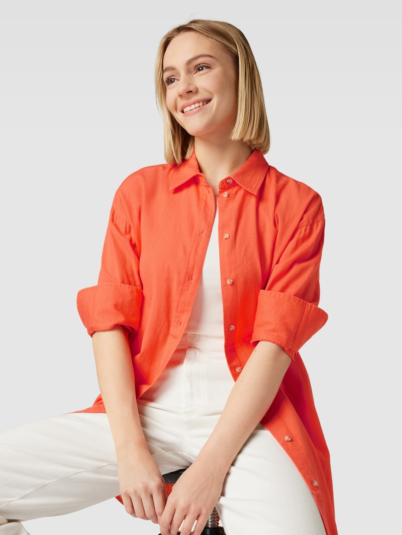 Longbluse mit abgerundetem Saum Modell 'Maddie' in orange