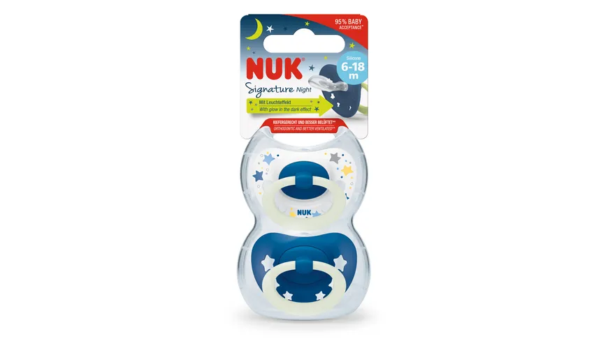 NUK Schnuller Signature Night Silikon 6-18 Monate