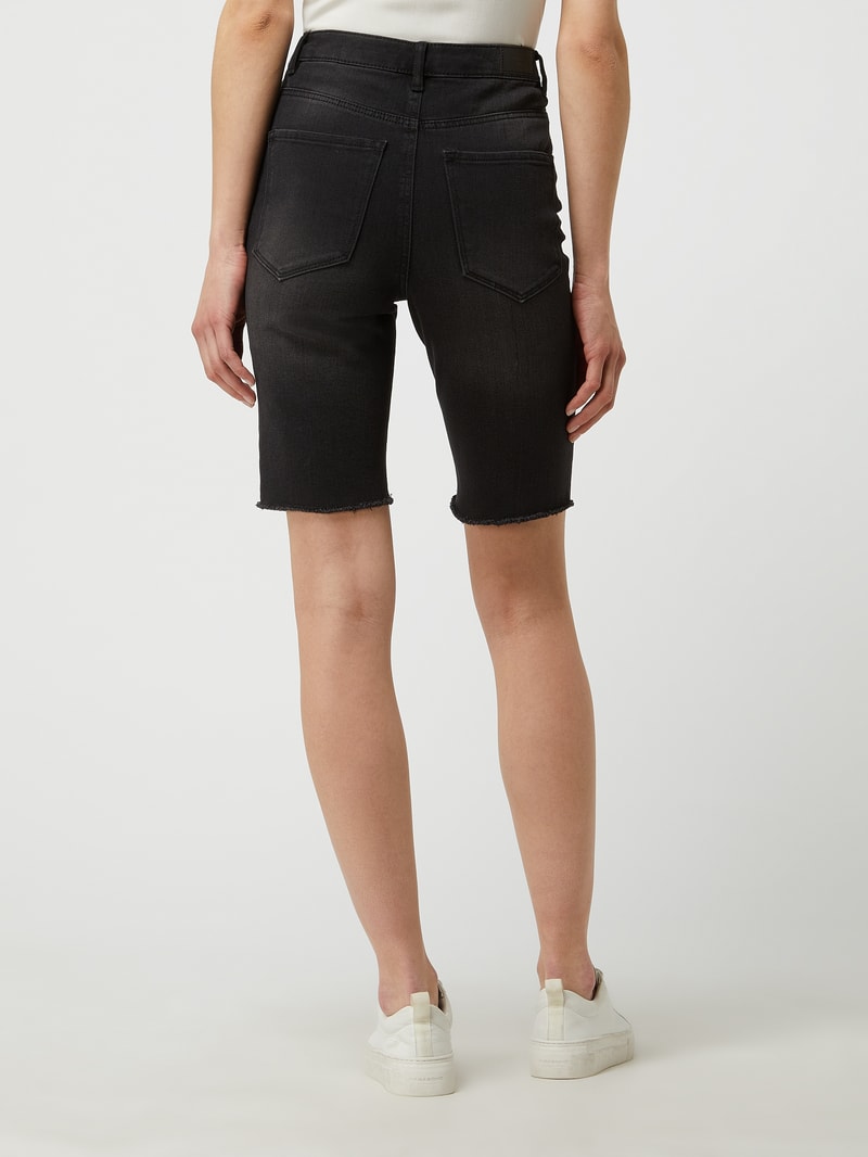 Jeansshorts mit Stretch-Anteil Modell 'Loa' in schwarz