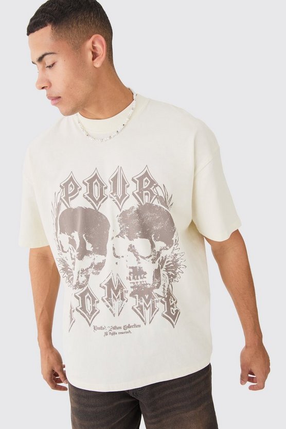 Oversize T-Shirt mit Totenkopf-Print